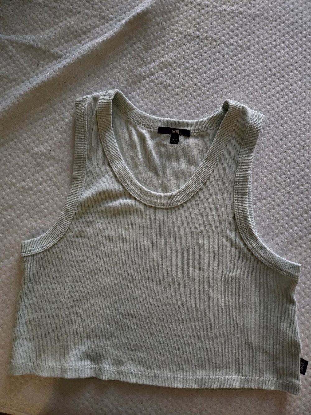 Vans crop tank top ribbed, light green Large